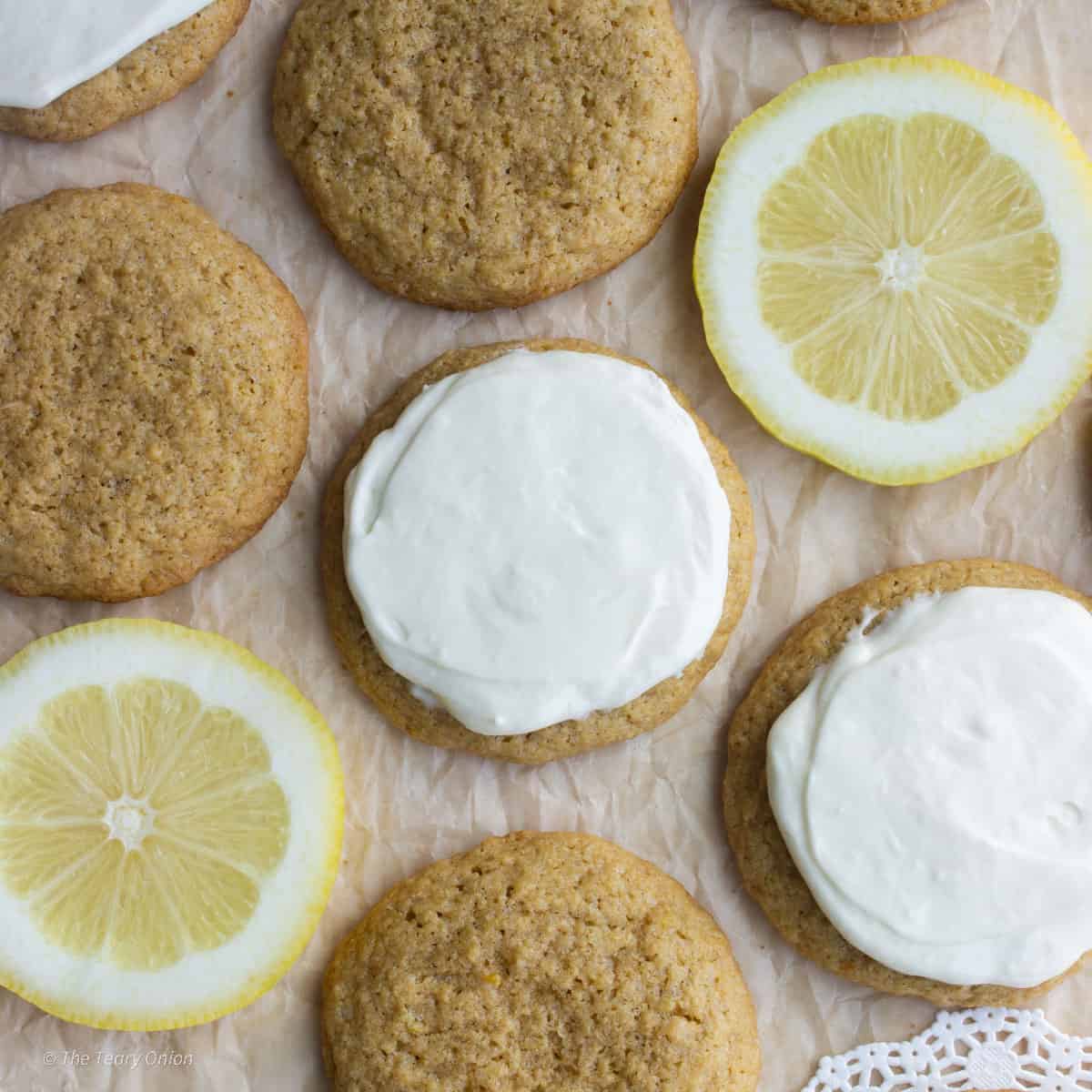 Healthy Lemon Cookies with Cream Cheese Frosting