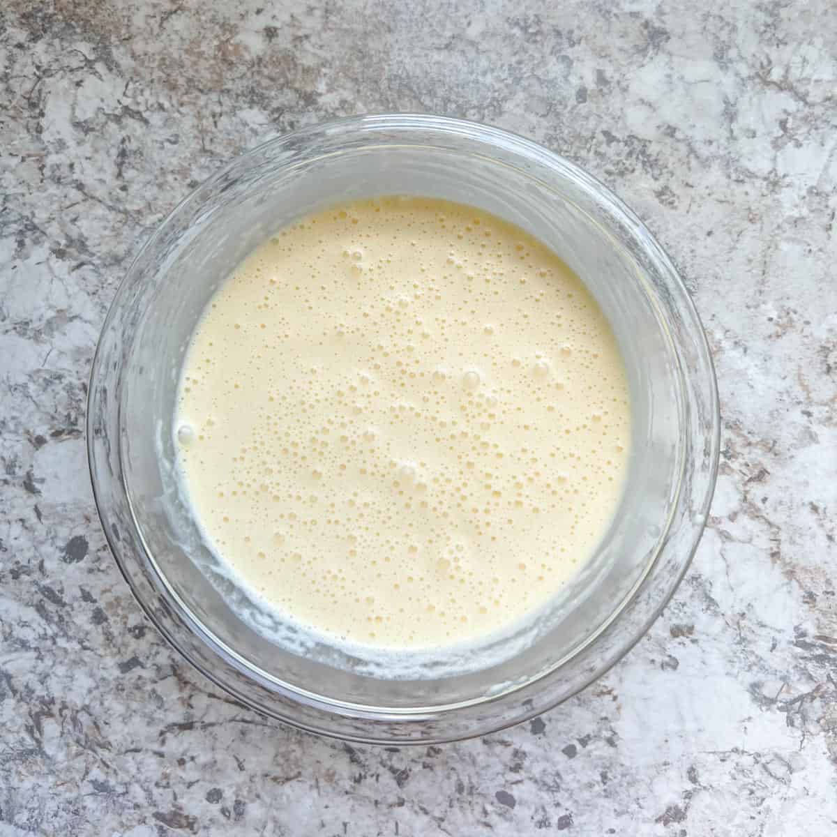 Ice cream custard in a bowl.