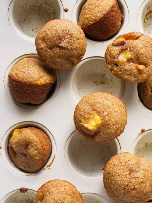 Whole Wheat Fresh Peach Muffins