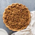 Baked whole wheat Dutch apple pie.